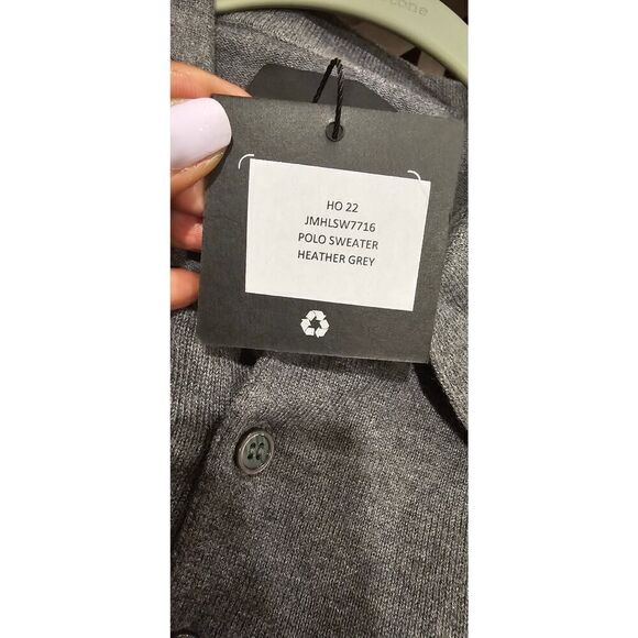 NWT Joe's Jeans Men's Gray Polo Sweater Size Medium - Picture 6 of 9